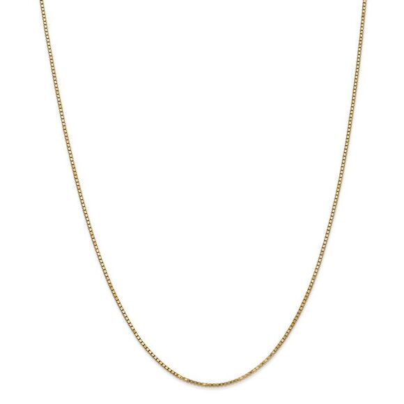 1.25mm, 14k Yellow Gold, Solid Box Chain Necklace, 16 Inch - Picture 3 of 8